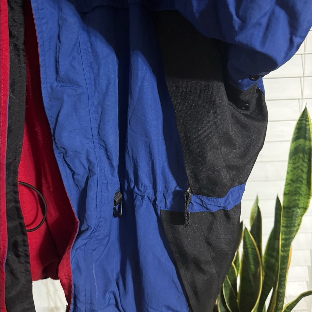 VTG 90s Tommy Hilfiger Jacket XL Colorblock Spell Out Flag Hooded Fleece Lined - Picture 6 of 10